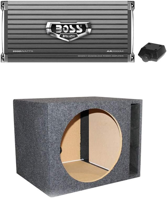 Boss Armor AR2000M 2000 Watt Monoblock A/B Audio Amplifier with Bass Remote and QPower 15