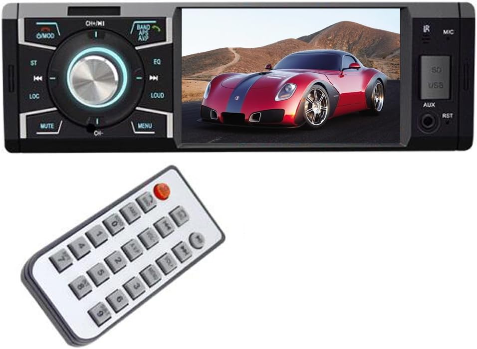 PolarLander 4 Inch 12V Bluetooth Car Stereo FM car Radio MP3 Audio Player in Dash Support Hands Free USB/SD Rear View Camera