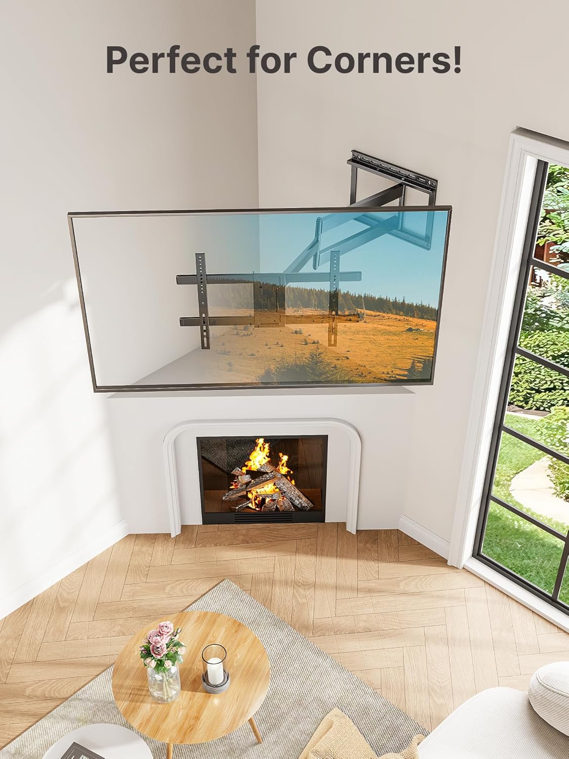 monTEK Long Arm TV Wall Mount for Most 43-80 Inch TVs, 42 Inch Long Extension TV Mount Swivel and Tilt, Full Motion Wall Mount Tv Bracket Fit Max VESA 600 x 400mm, Up to 110 lbs, 16”,18” Studs