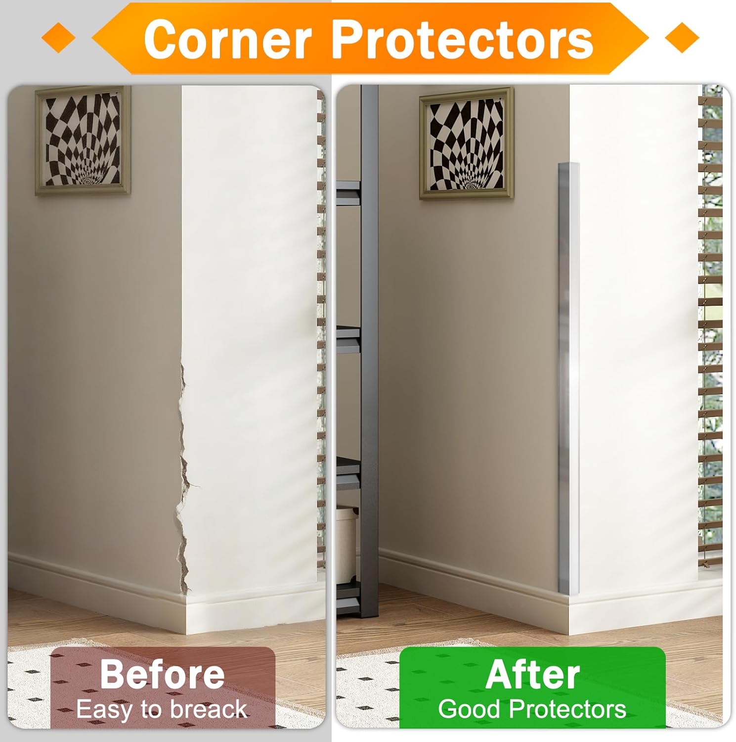 304 Stainless Steel Wall Corner Guard 2 x 2 x 48 inch Metal Wall Corner Protector with 90-Degree Angle for Wall Protection and Decoration (10 Pack)