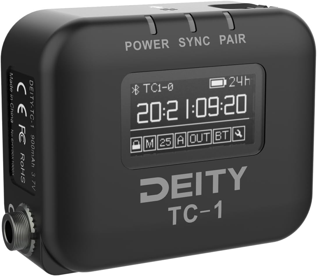 Deity TC-1 Wireless Timecode Box Generator with Locking 3.5mm Timecode Port, Bluetooth 5.0 Connectivity, and Sidus Audio App Support (Black, 3-Pack)