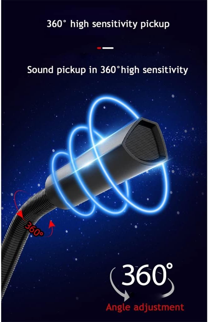 Desktop Gooseneck USB Microphone Game with Voice Changer Condenser Microphone Suitable for Computer Studio Recording