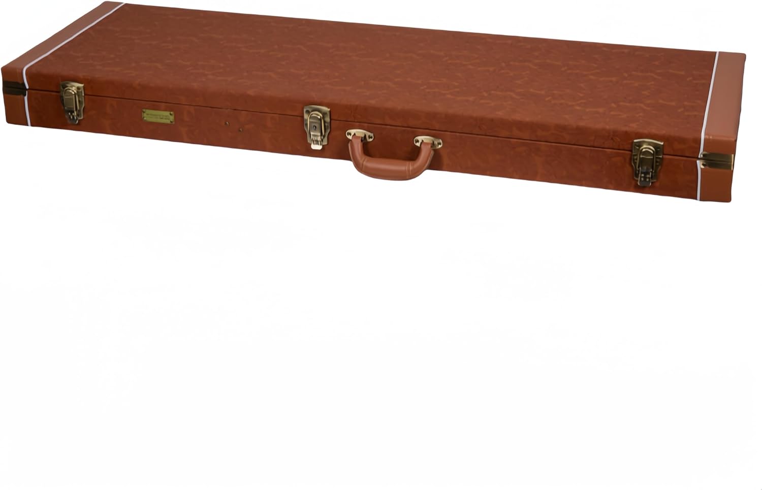 Crossrock Relief Series Bass Guitar Case for Fender Precision & Jazz | Carved Red Wood Finish, Ivory Plush Interior, Lock – Premium Wooden Hardshell