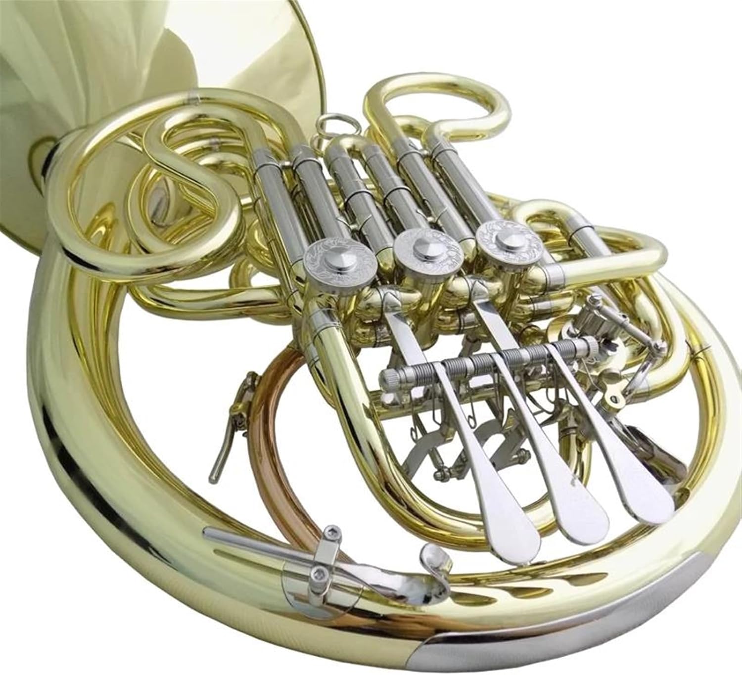 Brass French Horn F/Bb Double French Horn Musical Instruments 4 Valves Divided With Case Mouthpiece Gold Lacquer