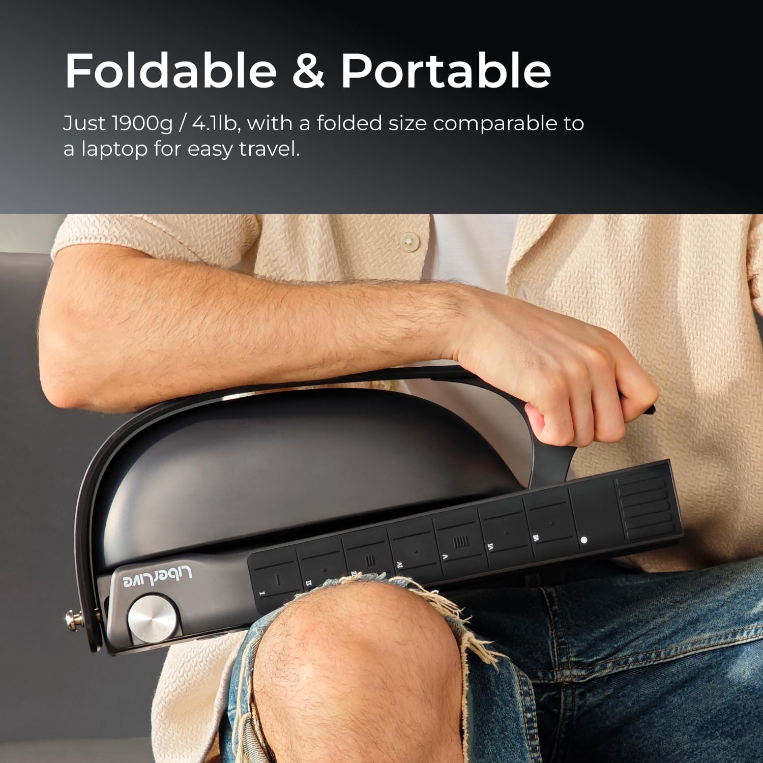 C1 Stringless Smart Guitar, Foldable Travel Backing Guitarra, Chord Generator, App Interactive Chord Sheets, Built-in Drum Machine & Bassline for One-Man Band, For Adults & Teens (White)