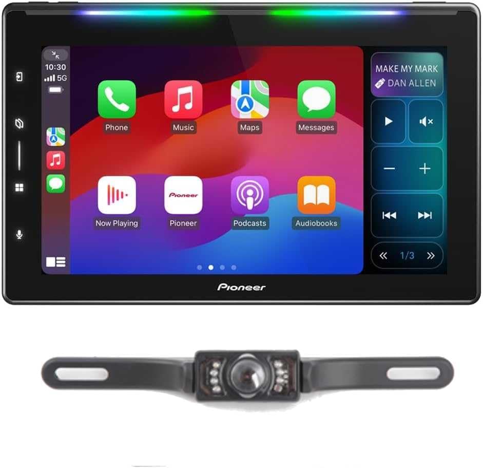 Pioneer 2021 DMH-WT6000NEX 10.1-inch Single DIN Digital Multimedia Receiver Bundled with + (1) License Plate Camera (Renewed)