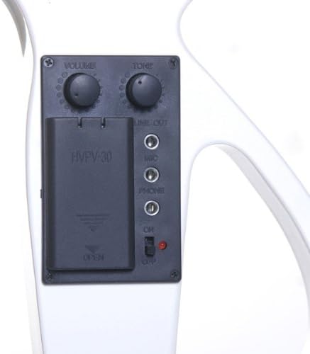 Cecilio 4/4CEVN-3W Solid Wood Pearl White Electric/Silent Violin with Ebony Fittings in Style 3 (Full Size)