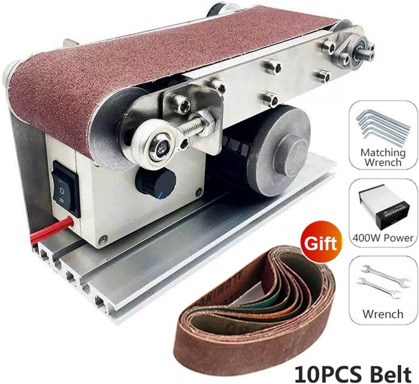 DIY Polishing Grinding Machine Desktop Belt Cutter Edges Sharpener Multifunctional Sander With 10PCS 533 * 75mm for Woodworking