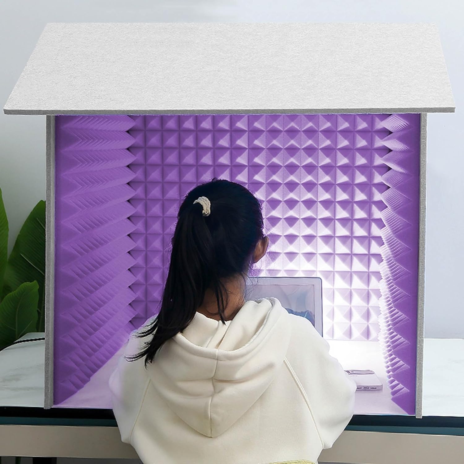 Home Studio Soundproof Room, Portable Recording Studio, Recording Studio Equipment, Sound Absorbing Enclosure (Purple)