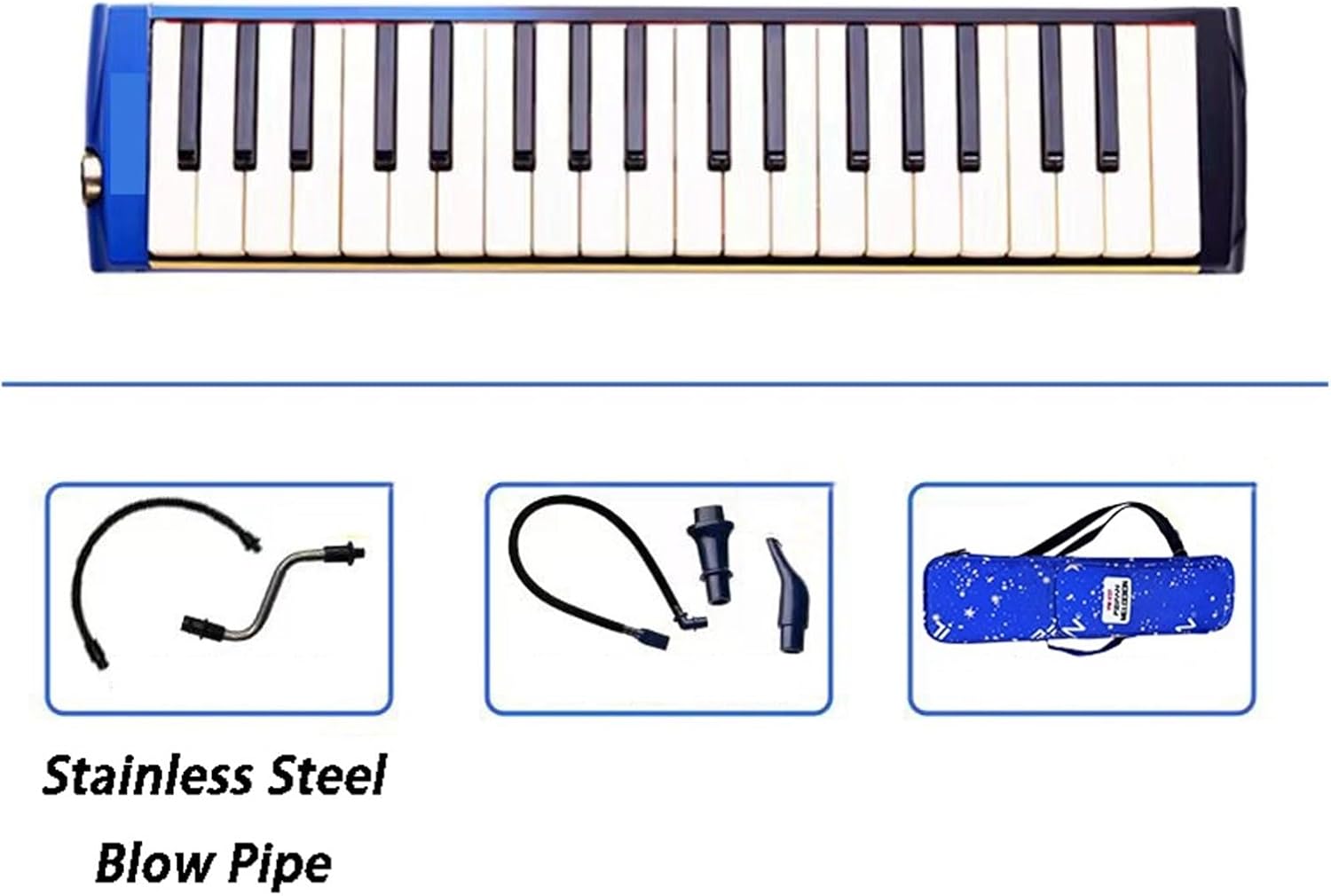 Melodica Portable Melodica 37 Keys Children's Musical Keyboard Beginner Melody Tool for Child Music Instruments(37 Key Metal Pipe)