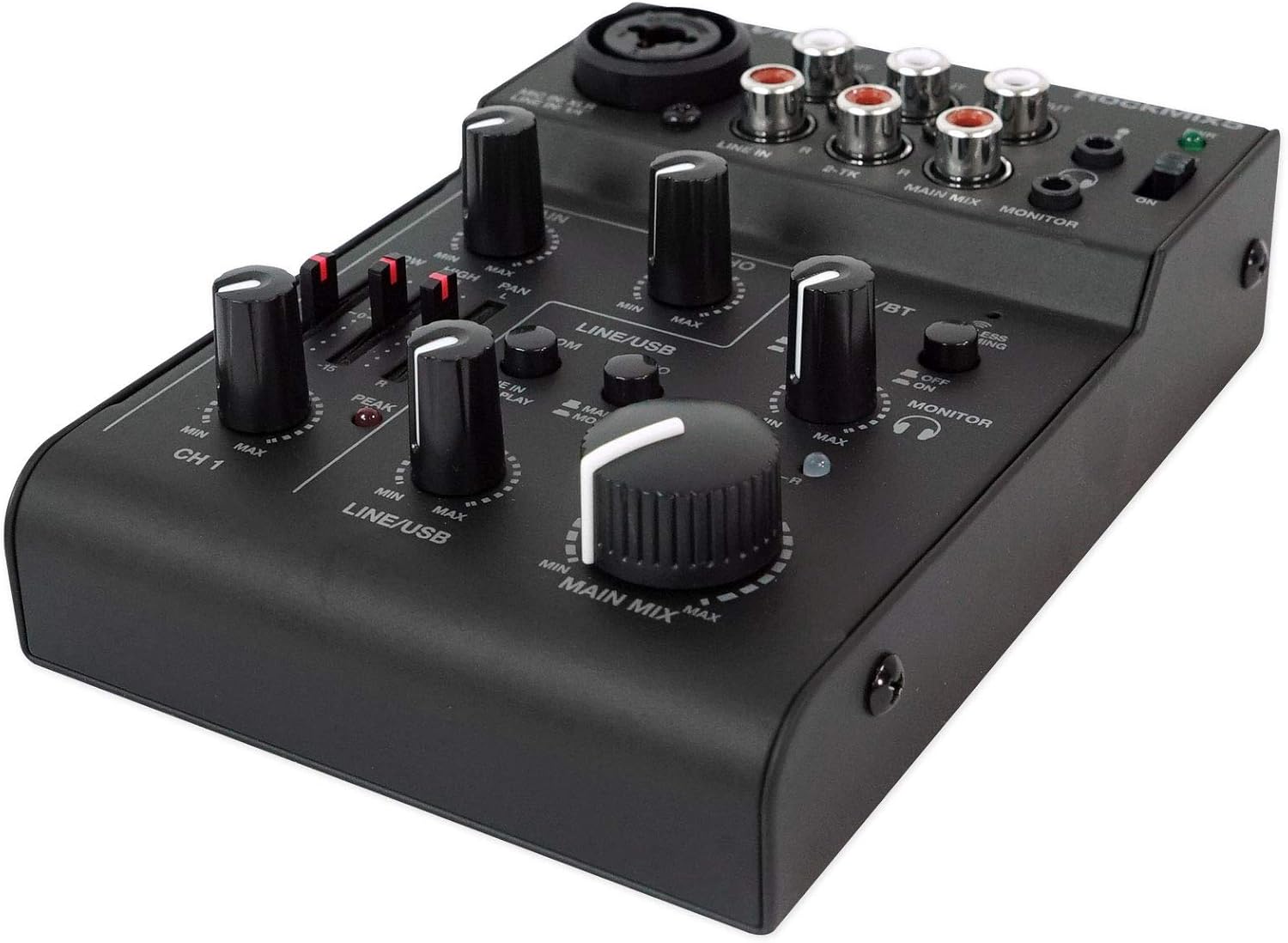 Rockville RockMix 5 USB Computer Recording Interface Mixer w/Bluetooth, Echo, EQ
