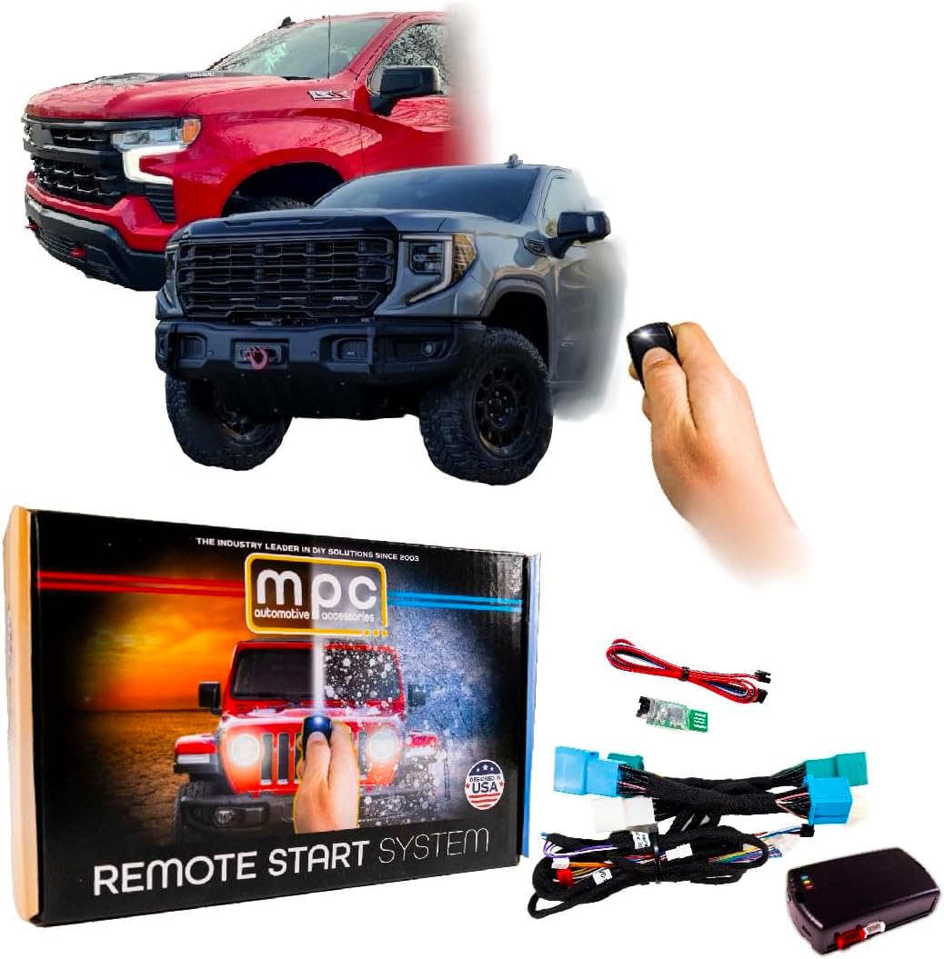 MPC Remote Start Kit for Chevy Silverado/GMC Sierra 1500/2500/3500 2015-2023 || Plug and Play || Lock 3X to Start || Key to Start Only || USA Tech Support