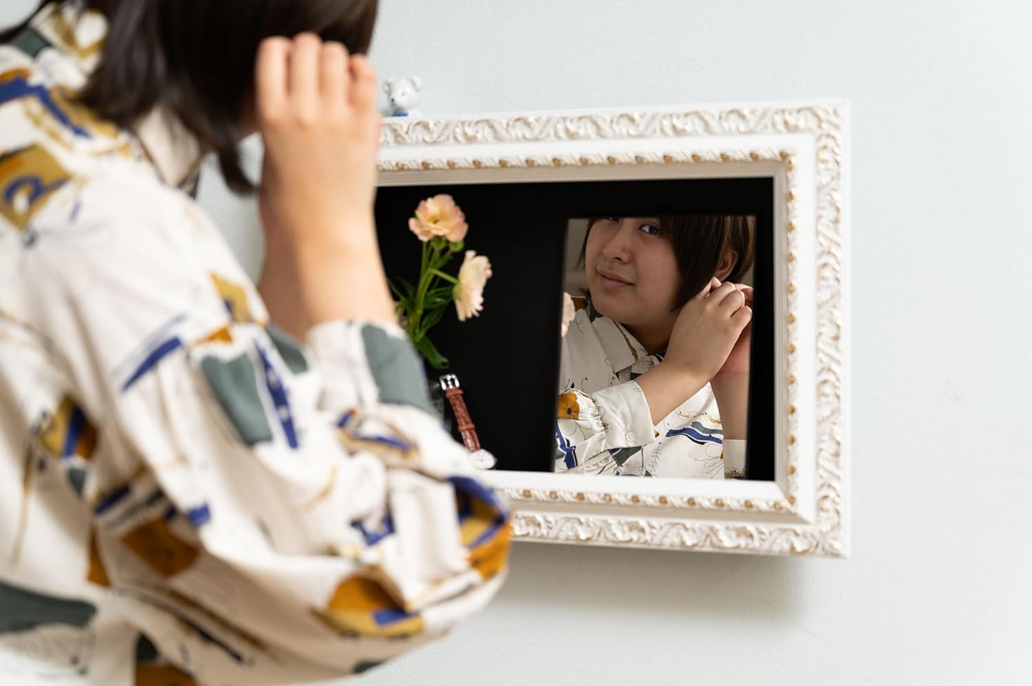 PaletteLife Rococo Style Shadow Box Wall Cabinet, Antique Gold Frame, Square Type, 17.7 x 11.8 (45x30cm), Depth 2.4