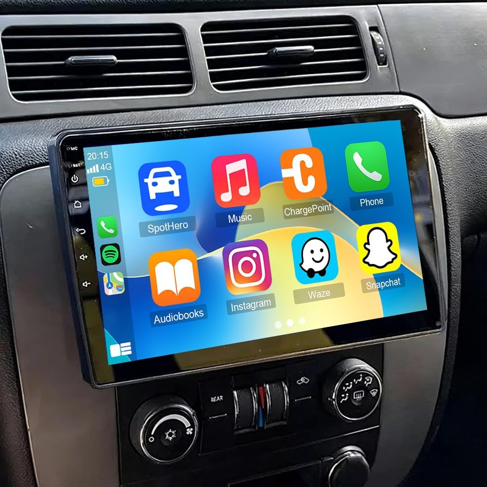 10 Inch IPS Touchscreen Android 15 Car Stereo for Chevrolet Silverado 1500HD 2007 2008 2009 2010 2011 2012 with Wireless CarPlay & Android Auto Car Radio,Support WiFi 6, Bluetooth, Backup Camera, SWC