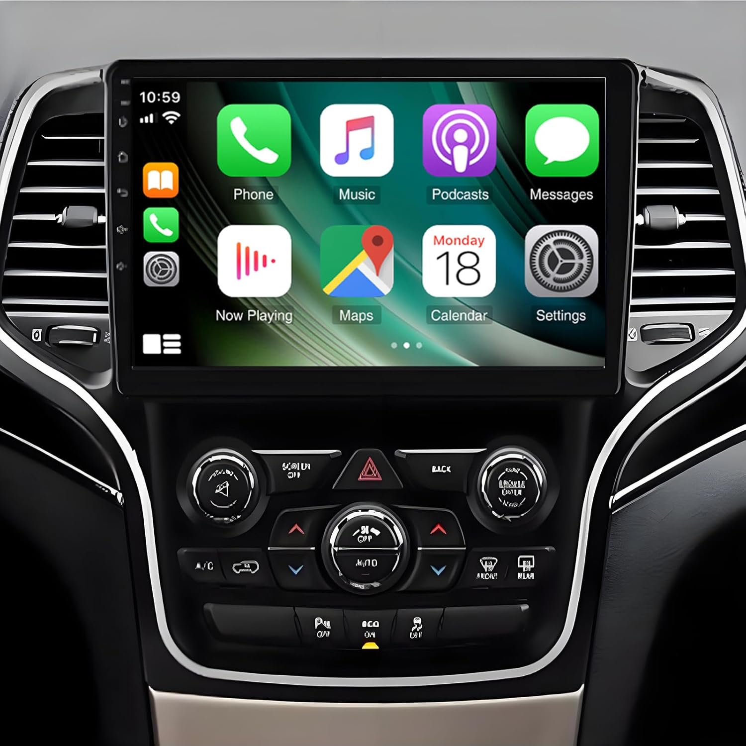 PHEZEN 10inch Car Stereo Radio Fit for Jeep GrandCherokee 2014-2022, Android 13 Car Radio Built-in Wireless Carplay/Android Auto with GPS WiFi Bluetooth Backup Camera FM USB Input 2G+32GB