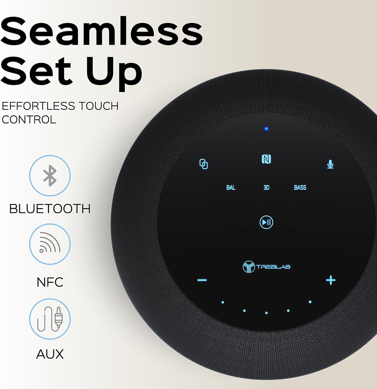 TREBLAB HD-360 Pro - Ultra High-Tech Bluetooth Speaker with 360° Surround Sound, 90W High-Powered 5-Driver System w/Subwoofer & 8 Bass Radiators, Portable Wireless Speaker for Home, Party, Outdoor