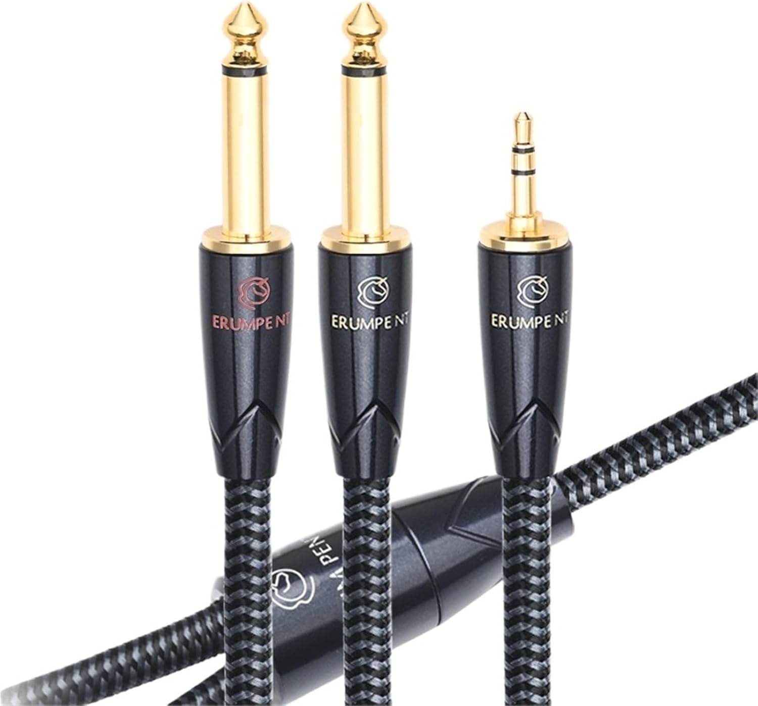 HiFi 3.5 to Dual 6.5 Audio Cable for PC Headphone Mixer Jack 3.5mm to Dual 6.5 TS Jack Cable Y Splitter 2 * 1/4 Inch Hifi Wire(1.5m)