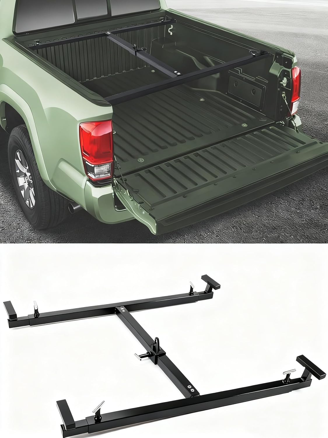 800 LBS Truck Bed Lifter Box Lift, Adjustable Universal Heavy-Duty Steel Lift for Pickups, Powder-Coated Steel Lifter for Automotive Repair and Truck Maintenance, Black
