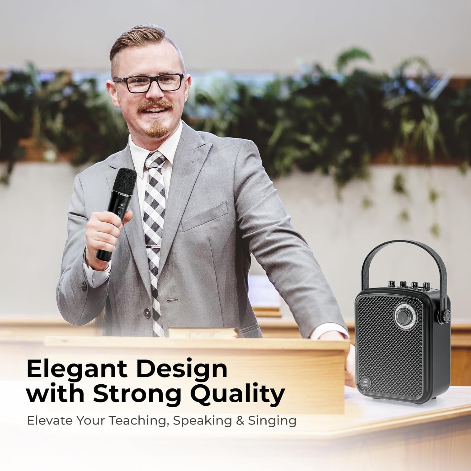 Voice Amplifier with 2 Wireless Microphones, 70W Portable Bluetooth Speaker with Mic, Small PA Speaker System, Karaoke Machine for Teachers, Public Speaking, Events, Singing - S100 Pro