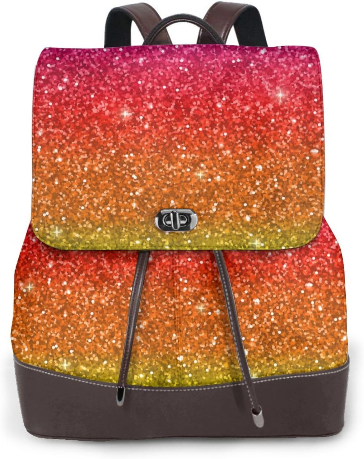 Rainbow Glitter for Womens Backpack Purse Microfiber PU Anti-theft Large Fashion Designer Travel Bag Ladies Shoulder Bags