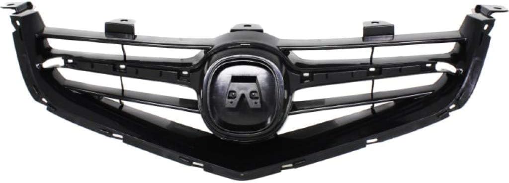 For Acura TSX Grille Assembly 2004 2005 | Painted Black Shell & Insert Plastic | AC1200110 | 71121SECA01ZA