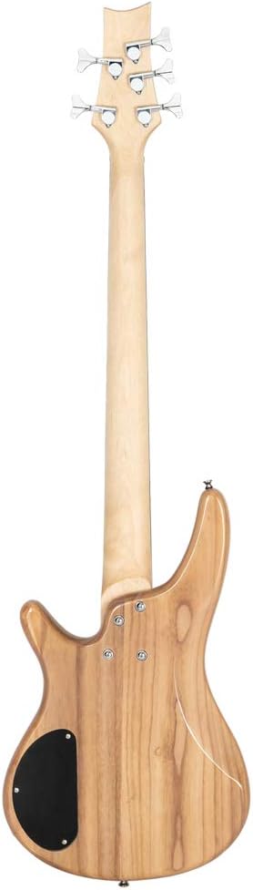 Lykos Exquisite Stylish GIB Electric 5 String Bass Guitar Full Size Bag Strap Pick Connector Wrench Tool (Burlywood)