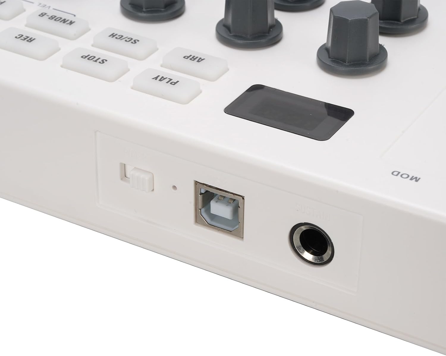 25 Key MIDI Keyboard Controller, 8 Backlit Drum Pads & 8 Assignable Rotary Knobs, Wireless Bluetooth MIDI Controller for Musician Music Production, White