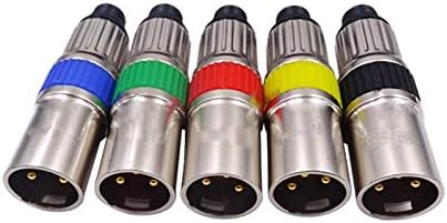 Davitu Electrical Equipments Supplies - 100pcs/lot gold plated 3 Pin XLR Connector with different color 50 PCS male & 50 PCS female - (Color: Red)