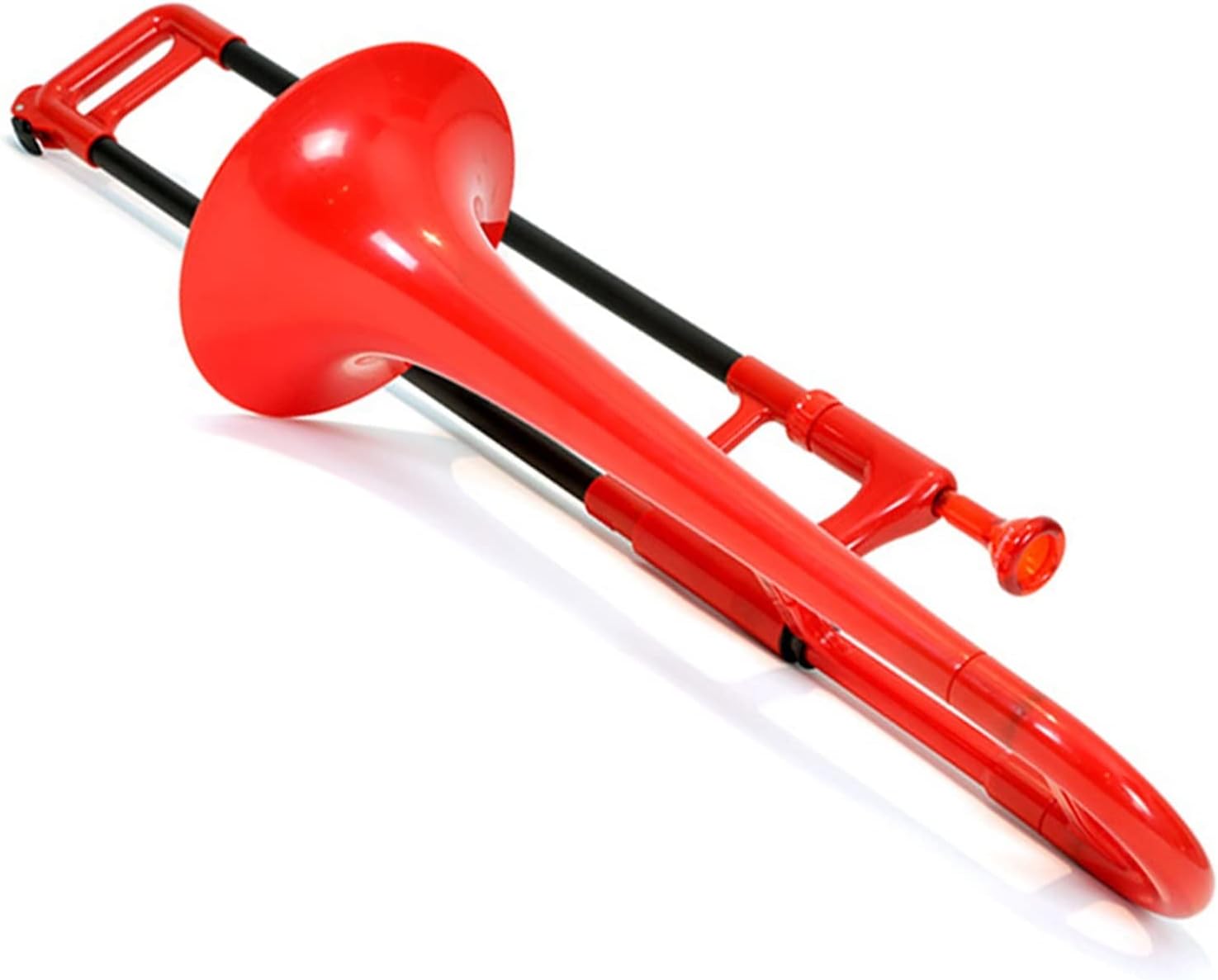 TSTS E-Flat Mini Plastic Trombone Brass Instrument Midrange Suitable for Beginners to Test Grades Beginner Trombone (Color : Crimson)