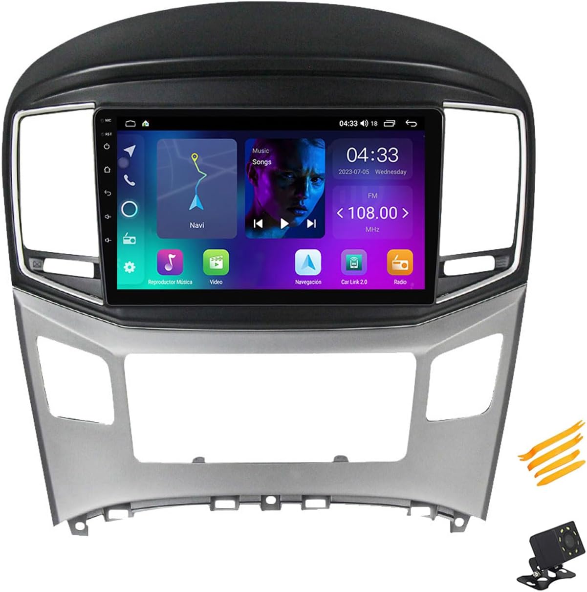 Android 13 Car Stereo Bluetooth Car Play 2 DIN Touch Screen Compatible with Hyundai H1 2017~2018 9in QLED Display Car Radio with Navigation Android Auto FM RDS SWC,4 Core NF1 1G+32G