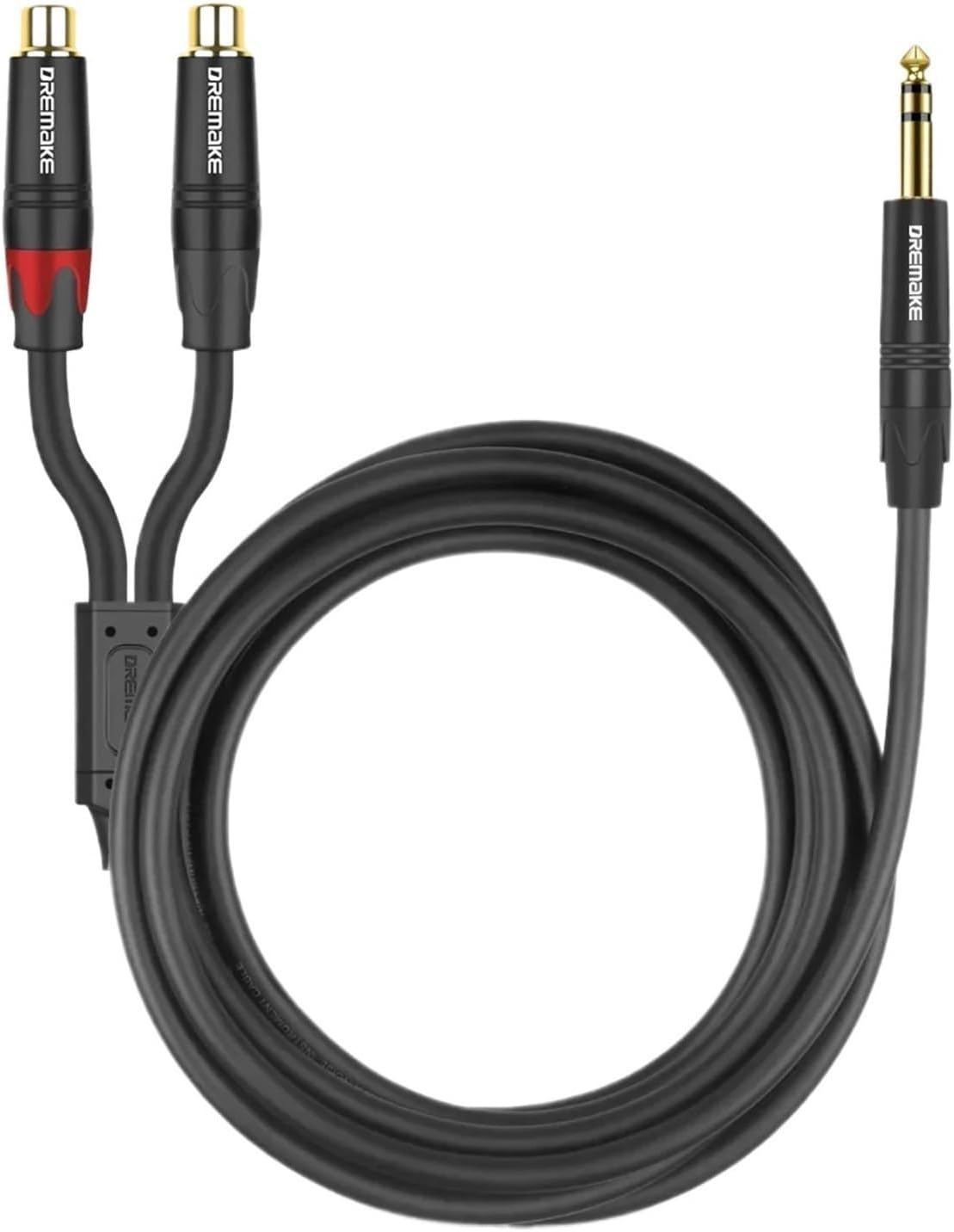 6.35 Mm To 2RCA Cable 1/4 Inch Male TRS To 2 RCA Female Y Splitter Stereo Audio Adapter Cable for AV Receiver Speaker Amplifier(2m)