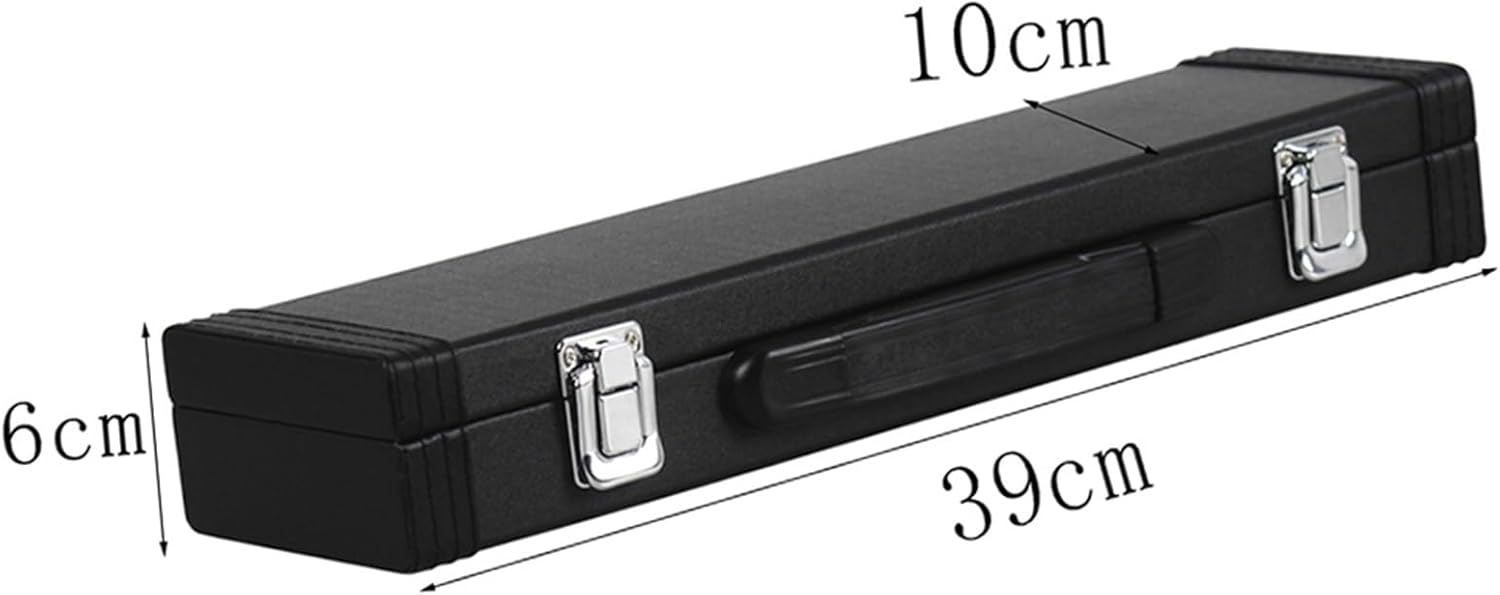 Flute Gold-Plated Silver Key 16-Hole Flute Woodwind Closed-Hole E-Key Flute with Box Music Accessories Flutes Musical Instruments (Color : Silver)