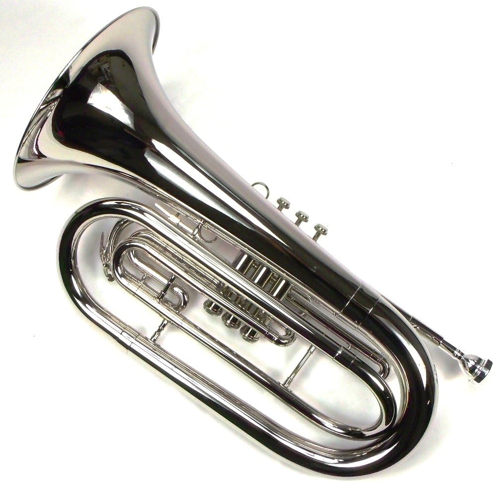 Advanced Monel Pistons Marching Baritone Key of Bb w/Case & Mouthpiece-Nickel Plated Finish