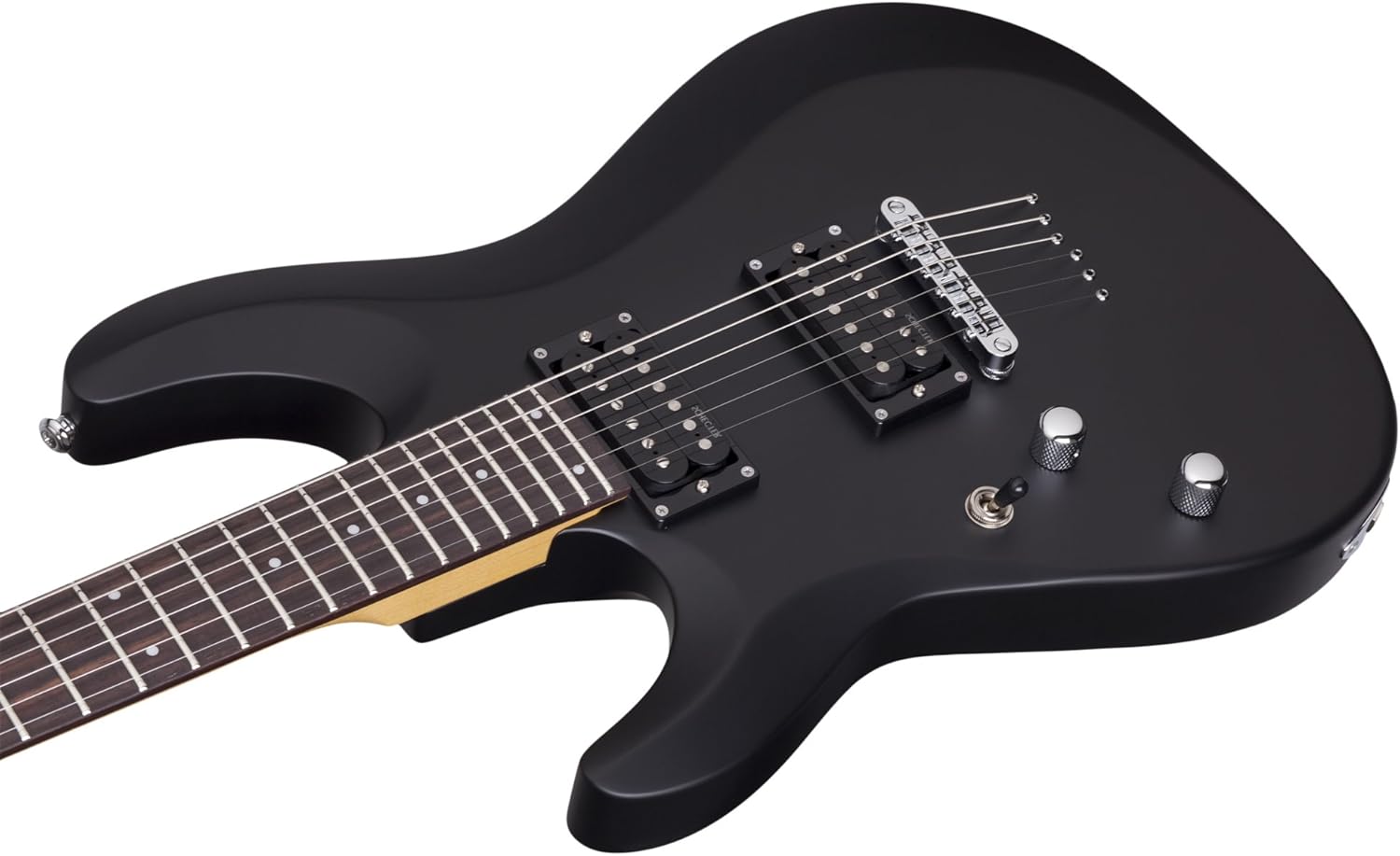 Schecter 433 C-6 Deluxe Left Handed Solid-Body Electric Guitar, Satin Black
