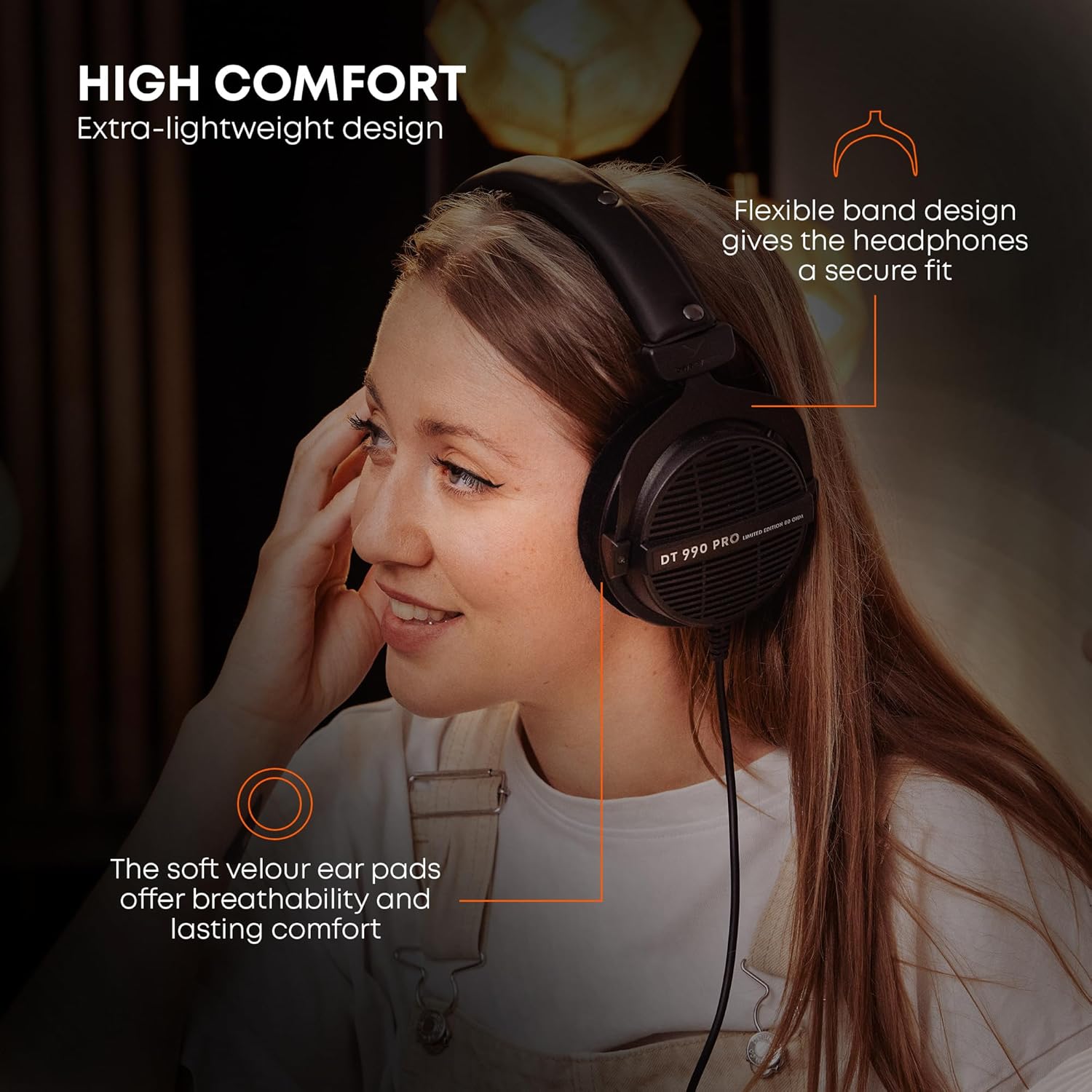 beyerdynamic DT 990 Pro 250 ohm Over-Ear Studio Headphones for Mixing, Mastering, and Editing