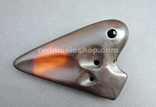 Classic Fengya Ocarina Ceramic Flute, Double Pipes, for Professional (Bass C)
