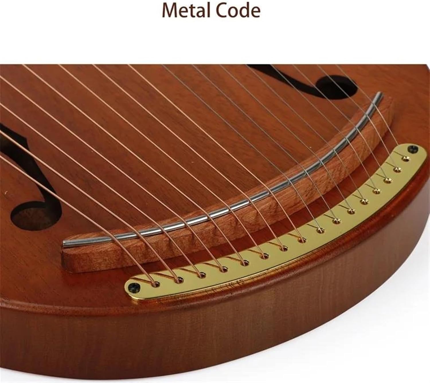 Lyre Harp Set Single Board 16-String Wooden Lyre Harp Metal Strings Portable Solid Wood Stringed Instruments For Beginners(16A)