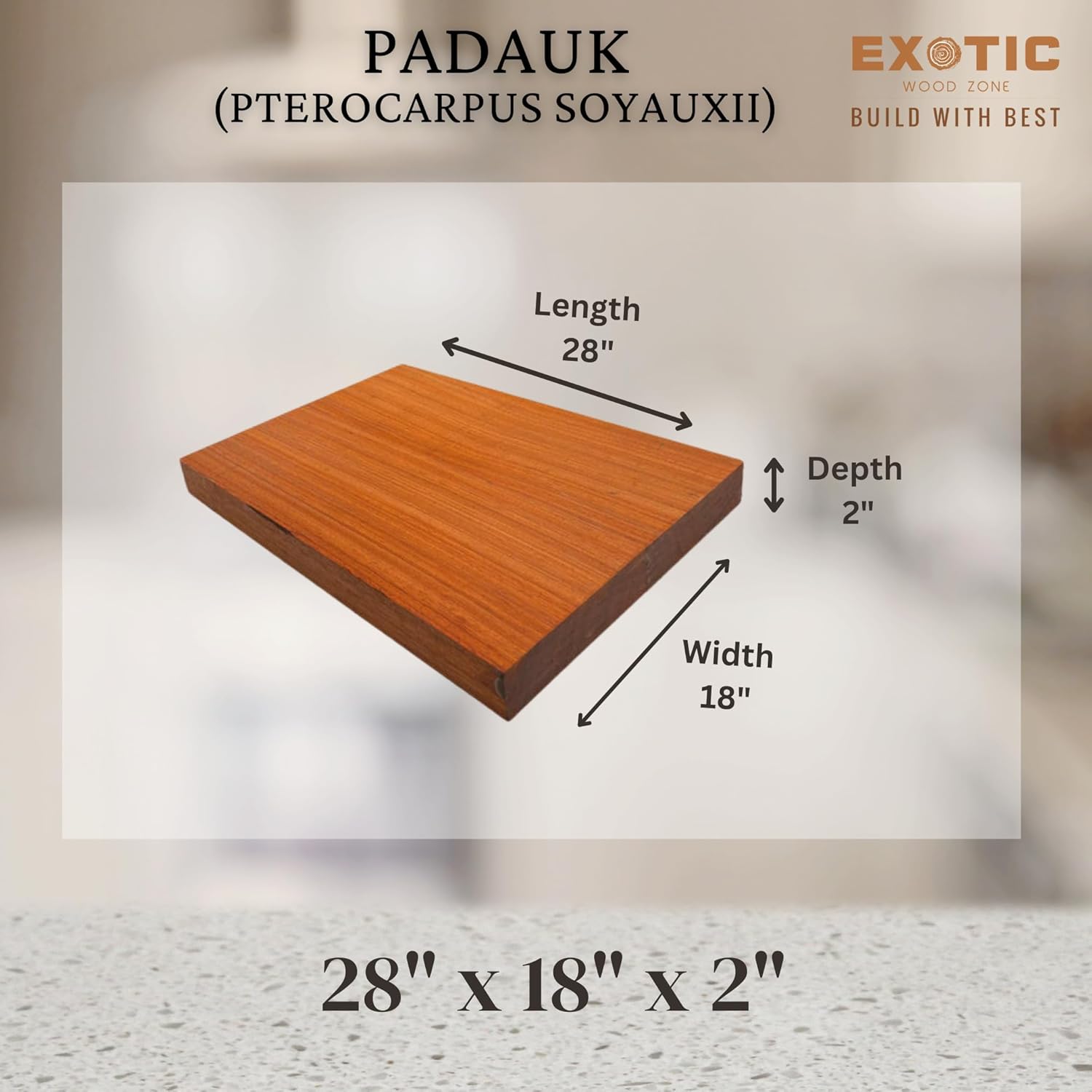 Exotic Wood Zone | African Padauk Explorer Electric/Bass Musical Guitar Luthier Tonewood Body Blanks | 28