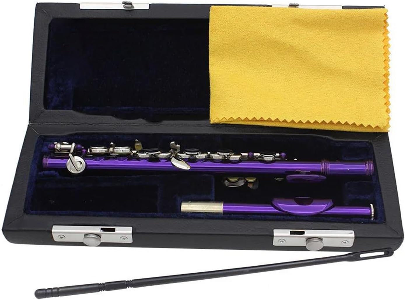 Purple Piccolo 16 Holes E Key Woodwind Instrument Half-size Flute Cupronickel With Leather Box