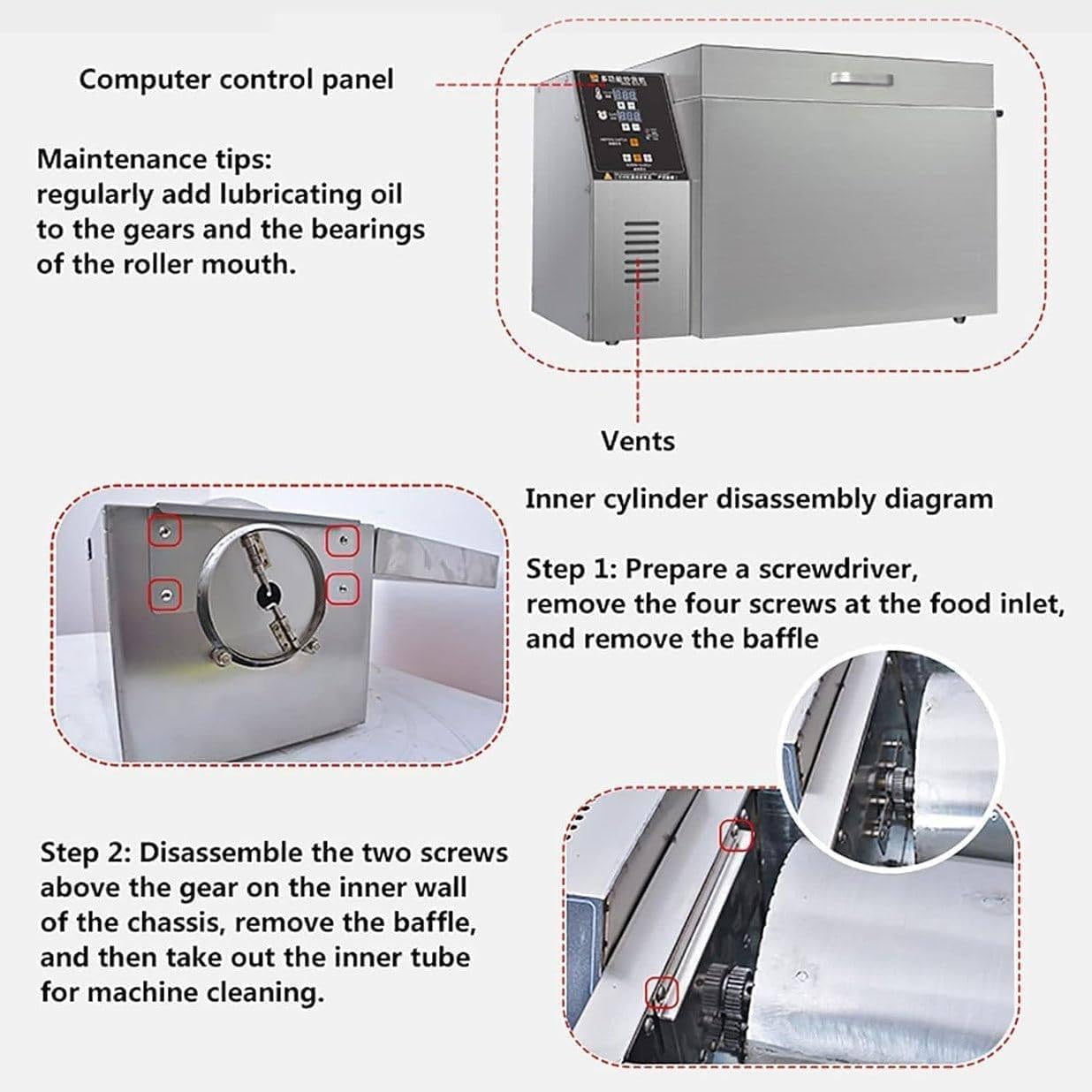 Electric Nut Roasting Machine,1800w Multifunctional Stainless Steel Nut Roasting Machine with 0-350℃&999 Minute Timer,For Baking Coffee,Chestnut, Peanuts,Grain,2000g
