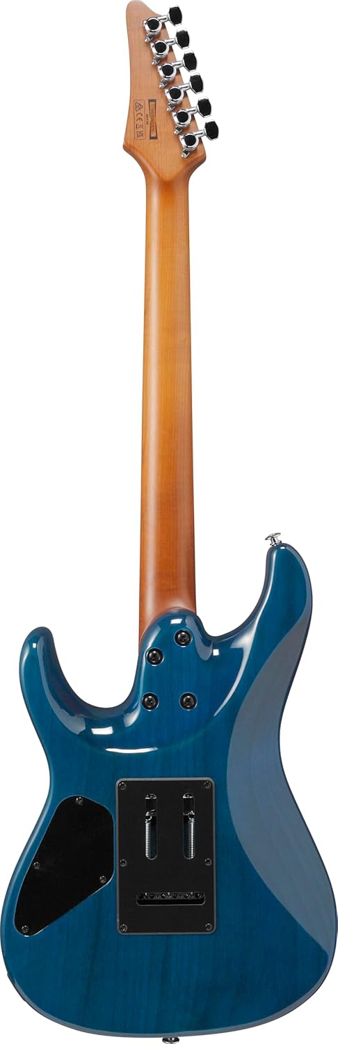 Ibanez AZ24S1F Standard 6-String Right-Handed Electric Guitar with Roasted Maple Neck and Jatoba Fretboard (Transparent Turquoise Burst)