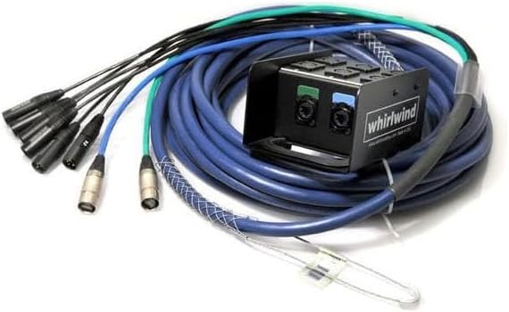 Whirlwind 25' Box to Fan Medusa Data Snake Cable with Snakeskin/Pig Bag, 6 XLR Inputs, 2 Cat6 Ethercon