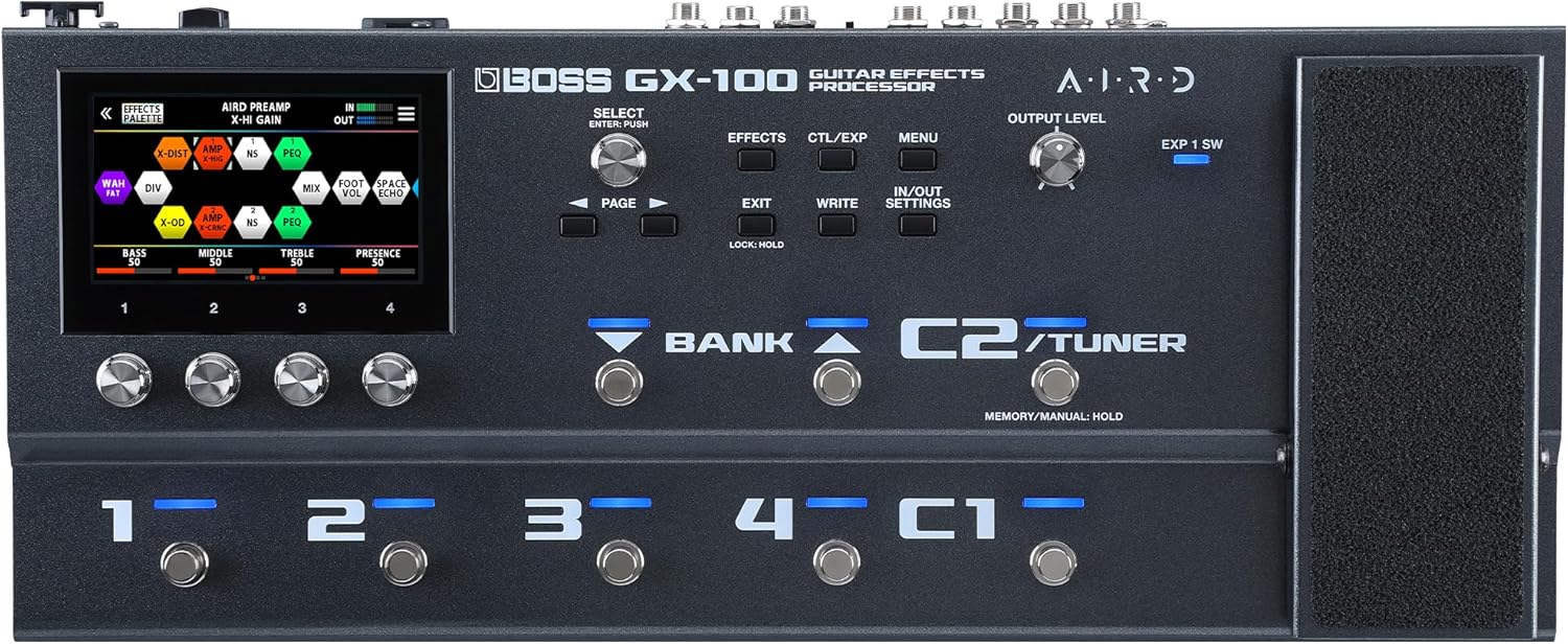 BOSS GX-100 | Advanced Guitar Effects Processor | Authentic Tube Amp Tone with AIRD Technology | 32 Amp Types & 170+ BOSS Effects Derived from the Flagship GT-1000