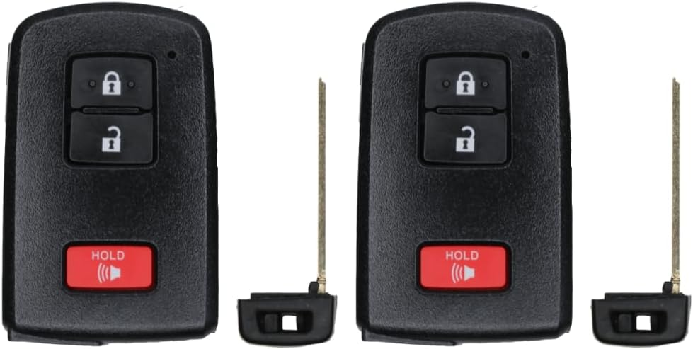 Replcament Smart Key Fob for Toyota Prius C 2012-2019 FCC HYQ14FBA 2AOKM-TY14 Part Number 89904-52290 8990452290 Pack of 2