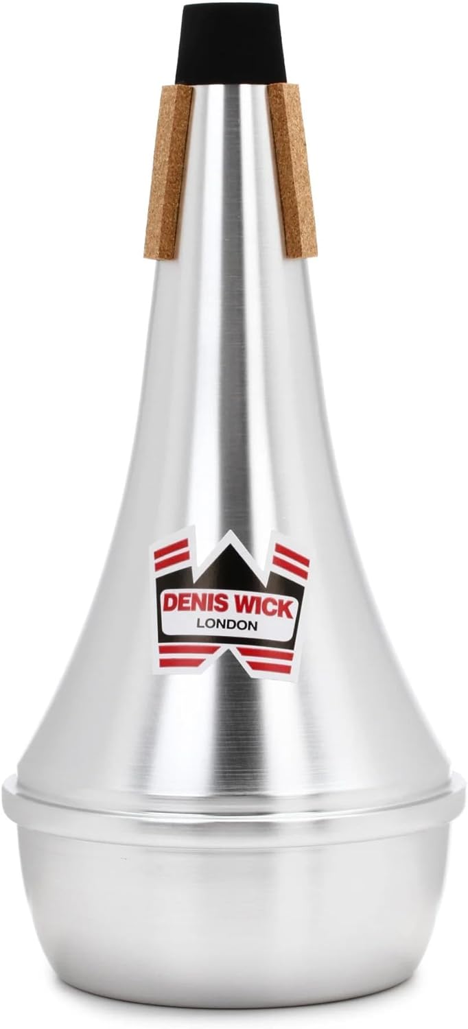 Denis Wick Straight Mute for Trombone, 5505 - Hand-Spun Aluminum Mute with Natural Cork - Brilliant Tone, Reliable Intonation & Tight-Bell Fit for Practice or Performance - 11.1 x 5.4 x 5.4in, 5.15 oz
