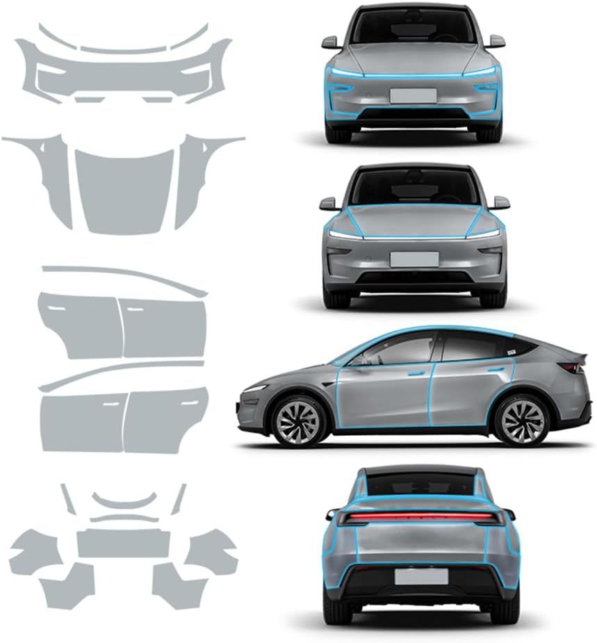 Suitable for 2025 2026 Tesla ModelYJuniper Body pre-Cutting 8.5 MIL TPU PPF high-Definition Transparent car Scratch self-Healing External Accessories pre-Cutting Paint Protective Film.