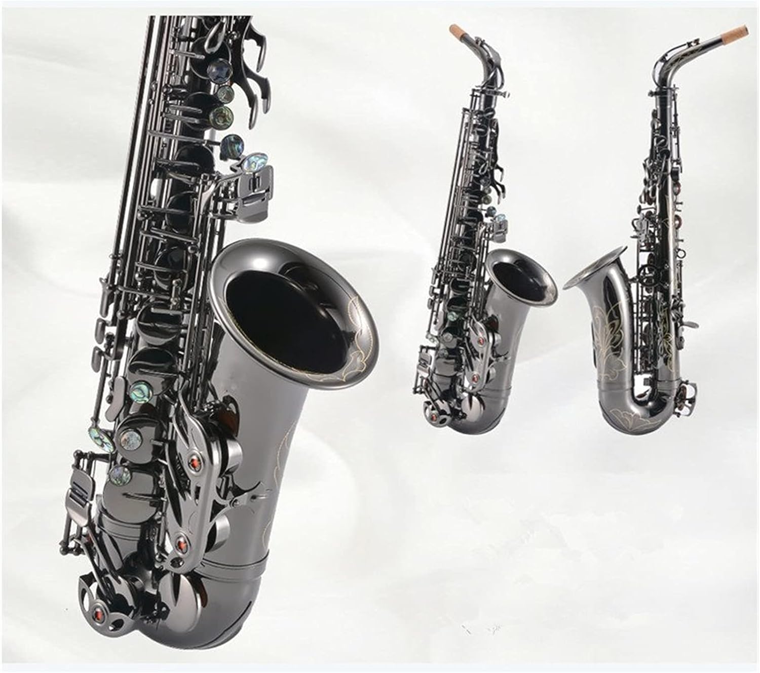 Sax Beginners Kit E Flat Alto Saxophone Black Nickel Plated Musical Instruments with Case and Accessories Wind Instrument