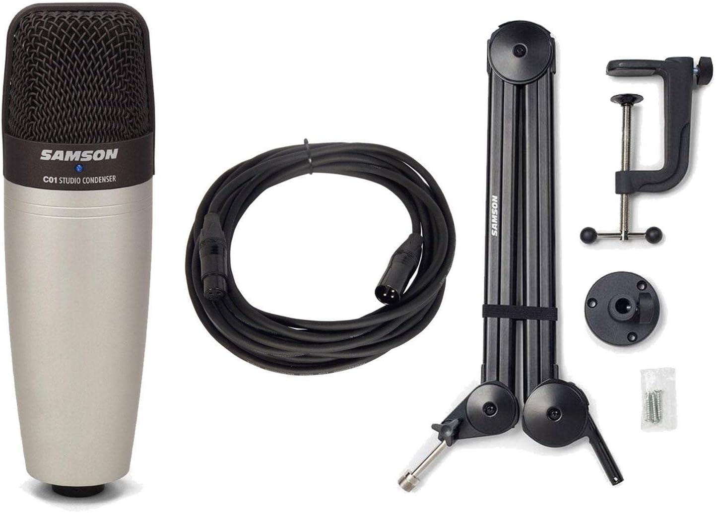 Samson C01 Large-Diaphragm Condenser Microphone with Boom Arm and Cable