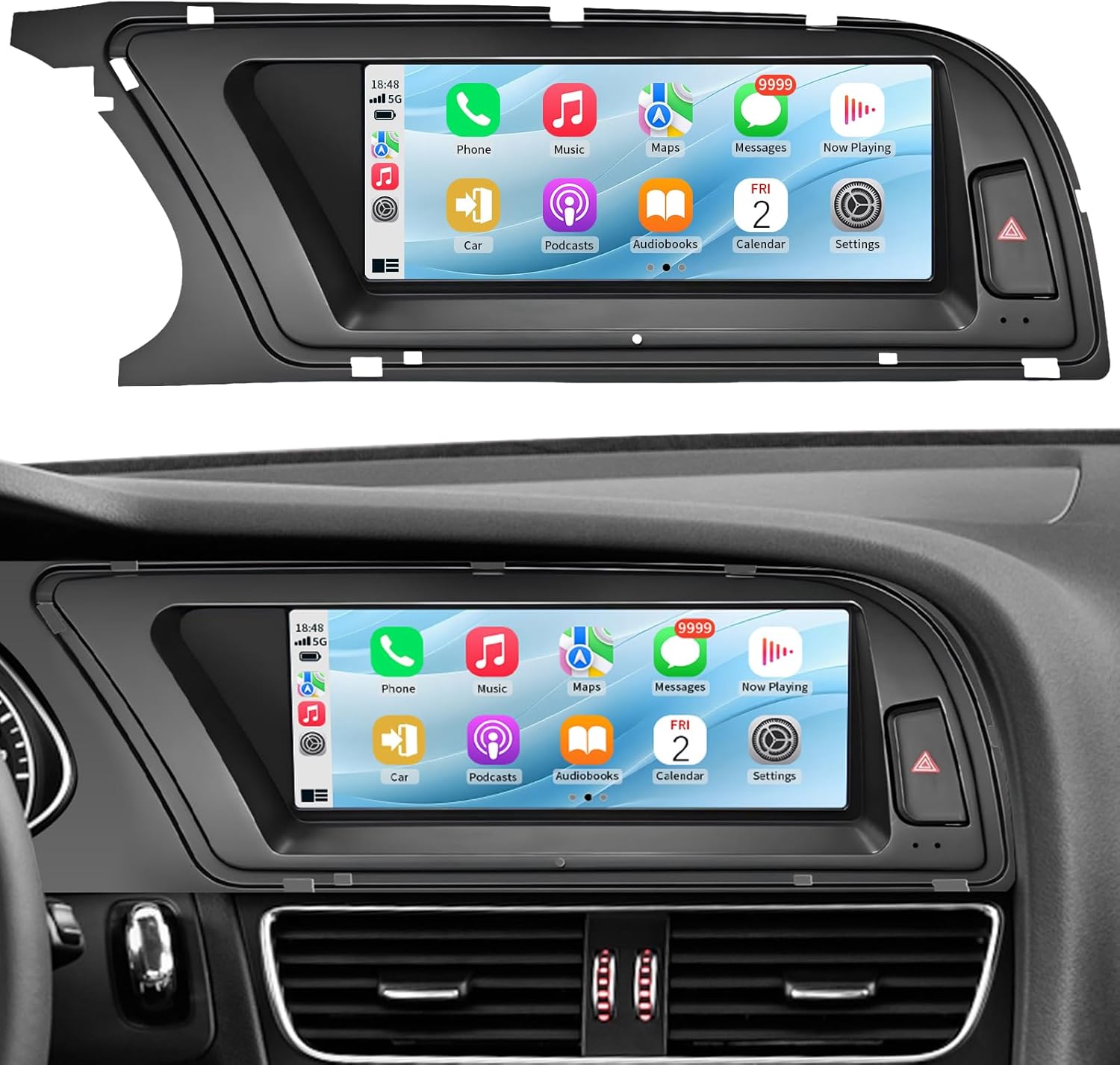 8.9 Inch Wireless CarPlay/Android Auto Touchscreen for Audi A4 (2009-2015) with 3GMMI, Car Radio Receiver, Multimedia, Bluetooth, Car Stereo, Navigation