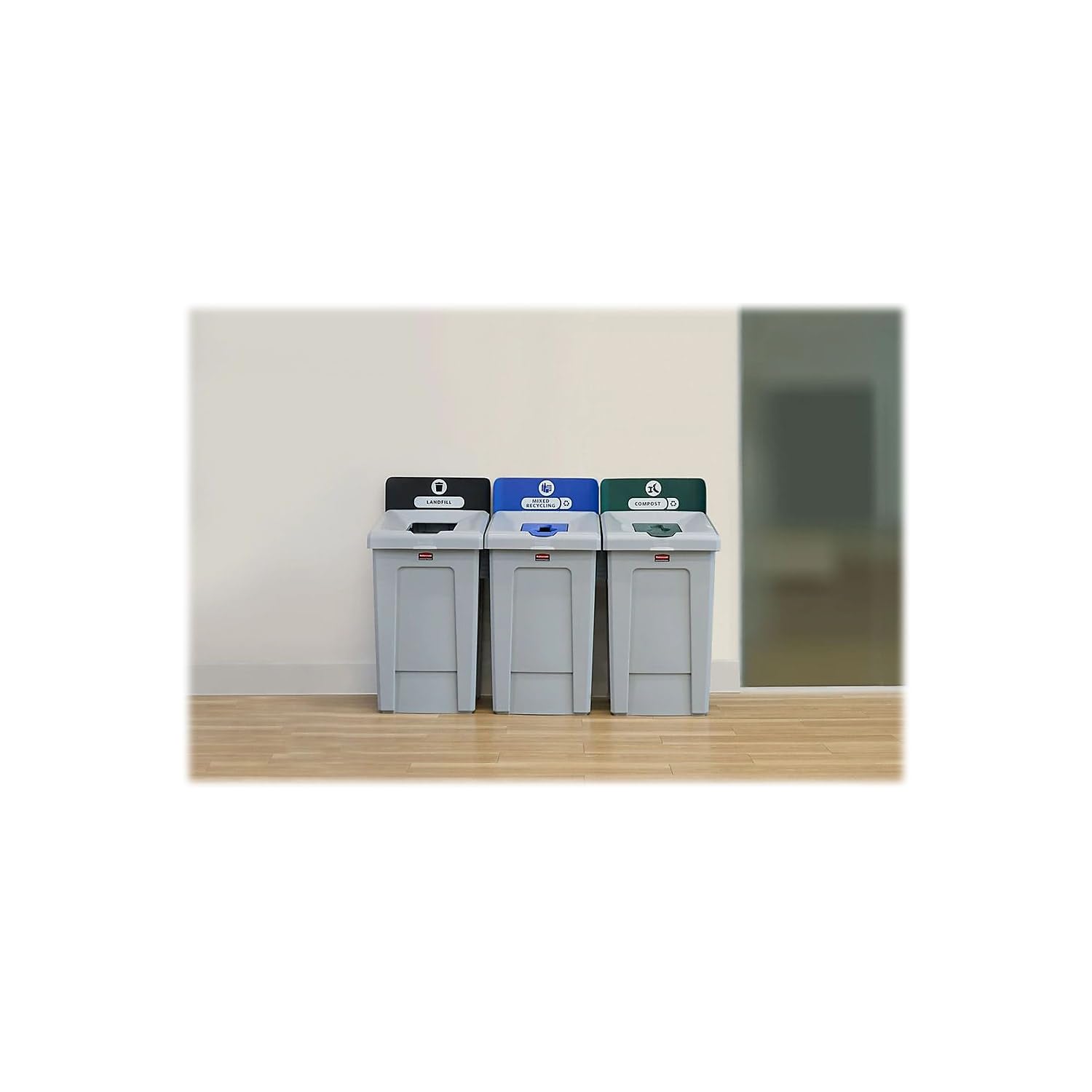 Rubbermaid Commercial Products SLIM JIM Recycling Station 1-Stream Compost Bin/Can/Kit/Station, 33 GAL, for Kitchens/Classrooms/Offices/Back of House/Higher Education/Commercial Facilities